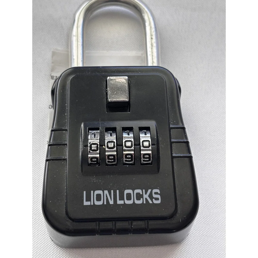 Key Storage Lock Box Metal Black Combination Shackle Security Lion Locks
